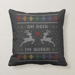 Oh Deer Im Queer Ugly Christmas Sweater  クッション