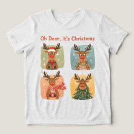 Oh Deer It’s Christmas Funny Design トライブレンドＴシャツ