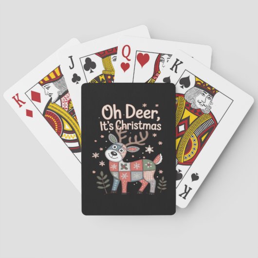 Oh Deer Its Christmas ミニパッチワークスクエア トランプ (裏面)