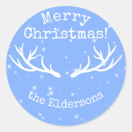 Oh Deer, it's Christmas - Holiday Stickers ラウンドシール