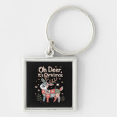 Oh Deer Its Christmas Miniature Patchwork Squares キーホルダー (正面)
