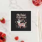 Oh Deer Its Christmas Miniature Patchwork Squares スタンダードカクテルナプキン (インサイチュ)