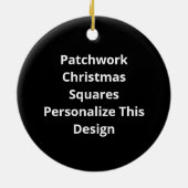 Oh Deer Its Christmas Miniature Patchwork Squares セラミックオーナメント (裏面)