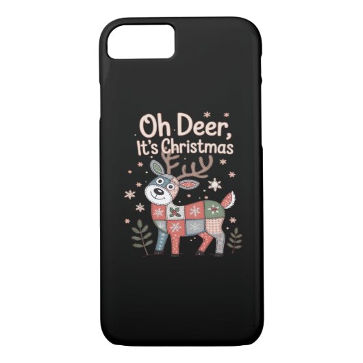 Oh Deer Its Christmas Miniature Patchwork Squares Case-Mate iPhoneケース (裏面)