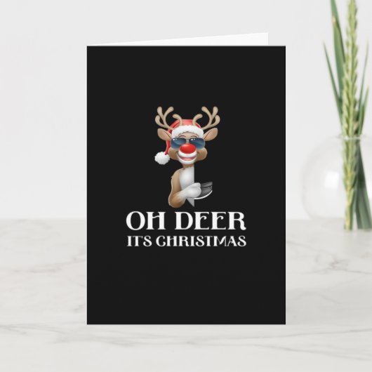 Oh Deer Its Christmas Reindeer Style カード (正面)