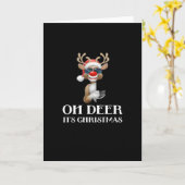 Oh Deer Its Christmas Reindeer Style カード (黄色い花)
