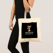 Oh Deer Its Christmas Reindeer With Red NoTote Bag トートバッグ (正面(商品))