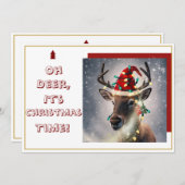 Oh Deer, It's Christmas Time!" Holiday Card シーズンカード (正面/裏面)