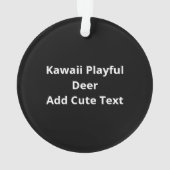 Oh Deer Kawaii Deer Playful Art Style オーナメント (裏面)
