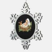 Oh Deer Mary Nativity Scene Christmas Jesus スノーフレークピューターオーナメント (右)