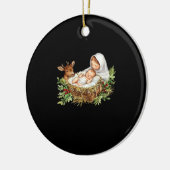 Oh Deer Mary Nativity Scene Christmas Jesus セラミックオーナメント (左)