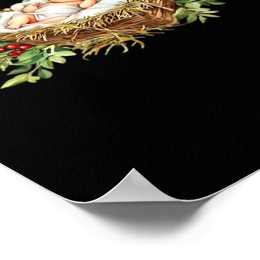 Oh Deer Mary Nativity Scene Christmas Jesus   ポスター (角)