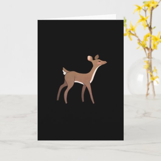 Oh Deer Me Whimsical Creative Design カード (黄色い花)
