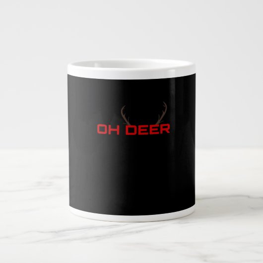 Oh Deer Minimal Aesthetic Vibe ジャンボコーヒーマグカップ (正面)