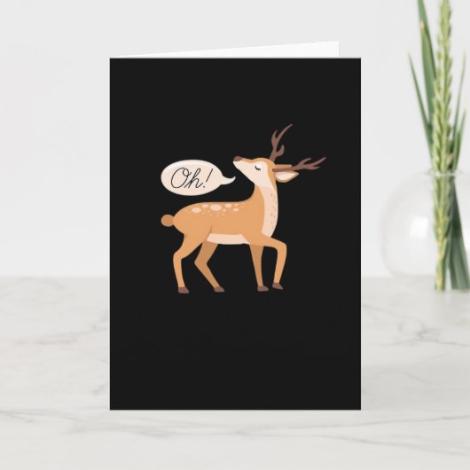 Oh Deer Minimal Clean AesthetiFolded Greeting Card カード (正面)