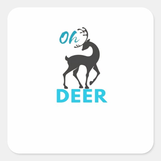 Oh Deer Minimal Design  スクエアシール (正面)