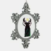 Oh Deer Minimal Design  スノーフレークピューターオーナメント (左)