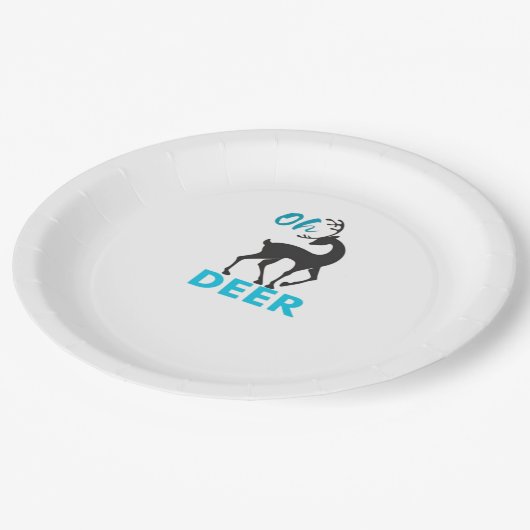 Oh Deer Minimal Design  ペーパープレート (アングル)