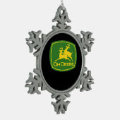 Oh Deer Minimal Modern Design スノーフレークピューターオーナメント (左)