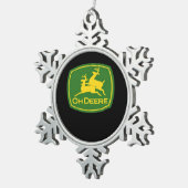 Oh Deer Minimal Modern Design スノーフレークピューターオーナメント (右)