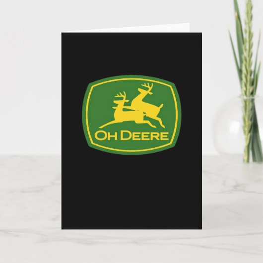 Oh Deer Minimal Modern Design Folded Greeting Card カード (正面)