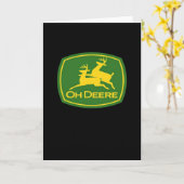 Oh Deer Minimal Modern Design Folded Greeting Card カード (黄色い花)