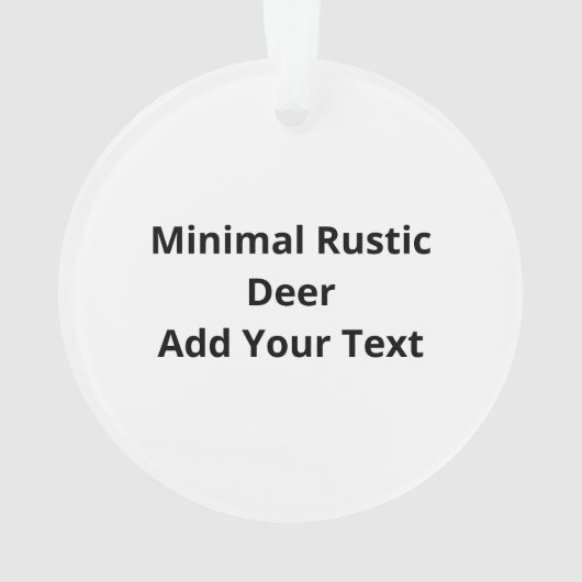 Oh Deer Minimal Rustic Style Acrylic Ornament オーナメント (裏面)