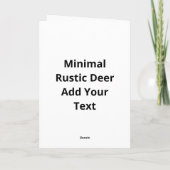 Oh Deer Minimal Rustic Style Folded Greeting Card カード (裏面)