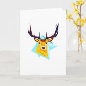 Oh Deer Minimal Rustic Style Folded Greeting Card カード (黄色い花)