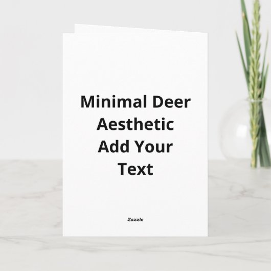 Oh Deer Minimal Style Folded Greeting Card カード (裏面)