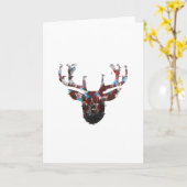 Oh Deer Minimal Style Folded Greeting Card カード (黄色い花)