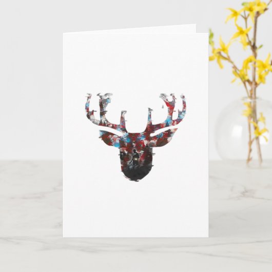 Oh Deer Minimal Style Folded Greeting Card カード (黄色い花)