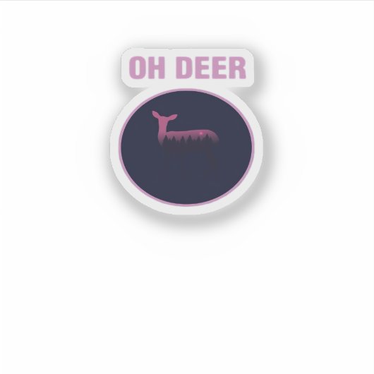 Oh Deer Modern Aesthetic  シール (正面)