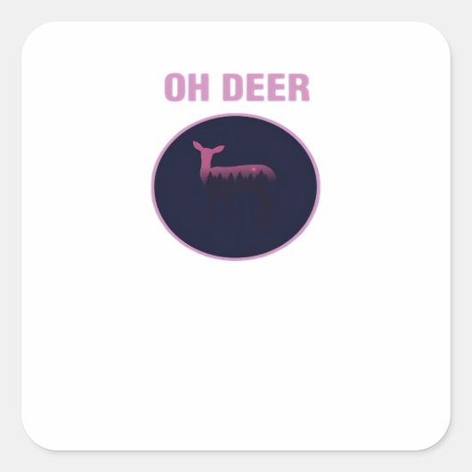 Oh Deer Modern Aesthetic  スクエアシール (正面)