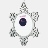 Oh Deer Modern Aesthetic  スノーフレークピューターオーナメント (右)