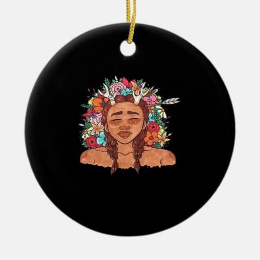 Oh Deer Modern Aesthetic セラミックオーナメント (正面)