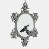 Oh Deer Modern Aesthetic Vibe スノーフレークピューターオーナメント (左)