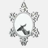 Oh Deer Modern Aesthetic Vibe スノーフレークピューターオーナメント (右)