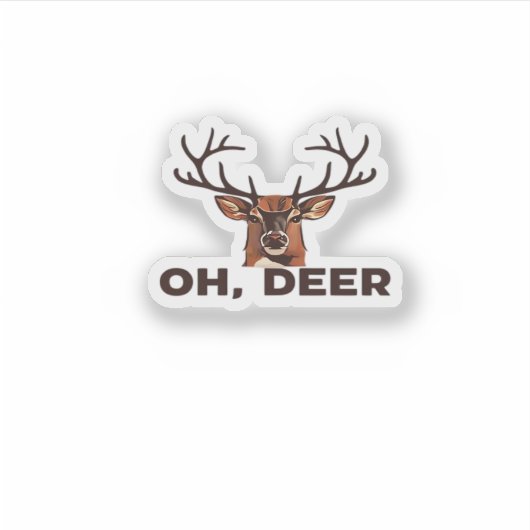 Oh Deer Modern Clean Design  シール (正面)