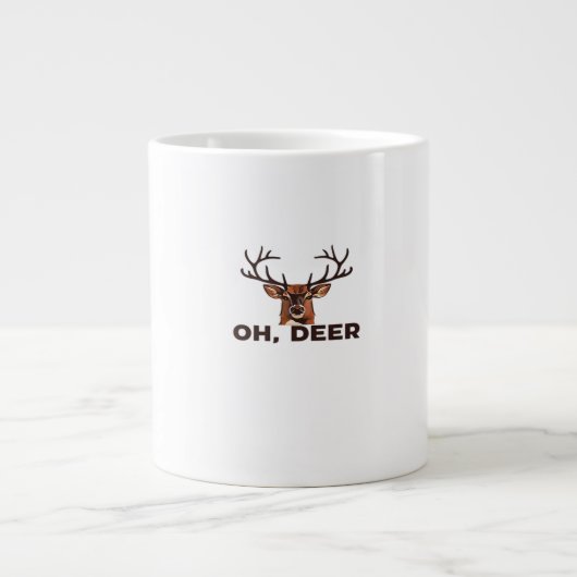 Oh Deer Modern Clean Design ジャンボコーヒーマグカップ (正面)