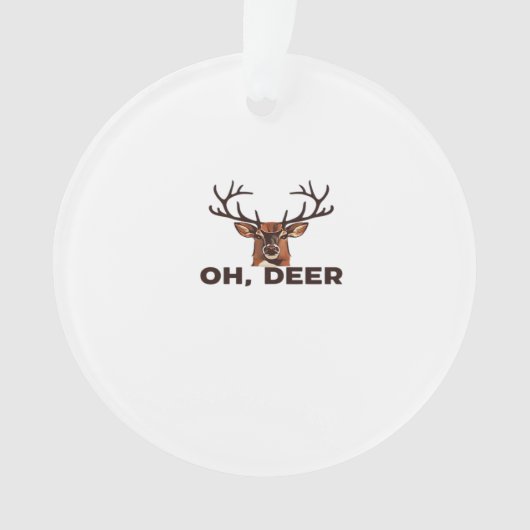 Oh Deer Modern Clean Design Acrylic Ornament オーナメント (正面)
