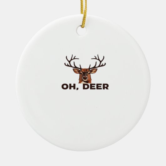 Oh Deer Modern Clean Design Ornament セラミックオーナメント (正面)