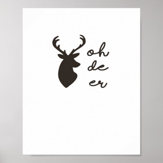 Oh Deer Modern Graphic Style ポスター (正面)