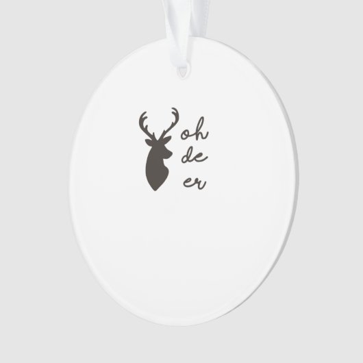 Oh Deer Modern Graphic Style Acrylic Ornament オーナメント (正面)