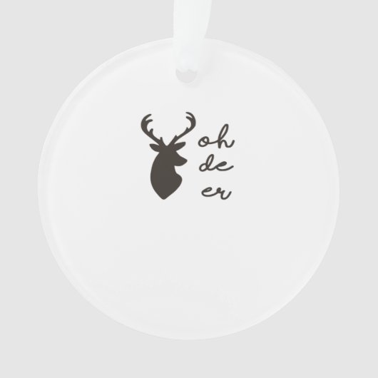 Oh Deer Modern Graphic Style Acrylic Ornament オーナメント (正面)