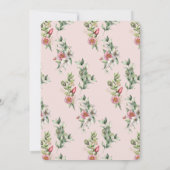 Oh Deer Mom & Fawn Pinkフローラガールベビーシャワー 招待状 (裏面)