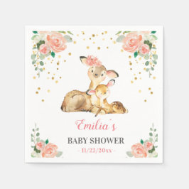Oh Deer Mommy Baby Floral Girl Shower Sprinkle スタンダードカクテルナプキン