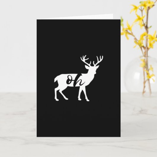 Oh Deer Monochrome Minimal Design カード (黄色い花)