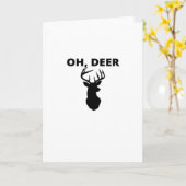 「Oh Deer Oh Dear」遊び心のあるアート グリーティングカード (黄色い花)