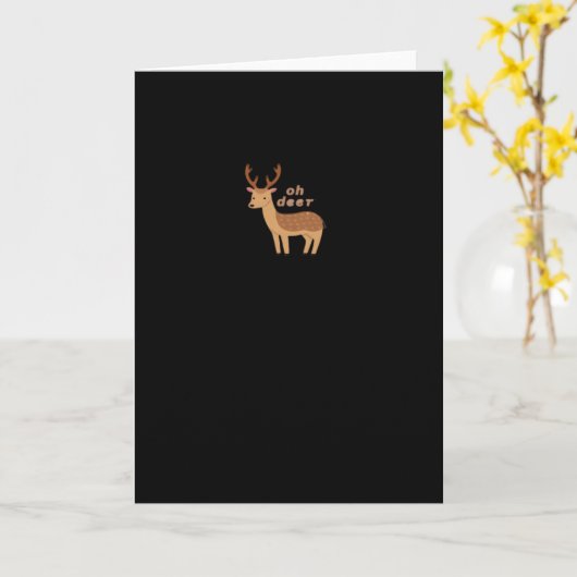 Oh Deer Oh Dear Retro Classic Style カード (黄色い花)